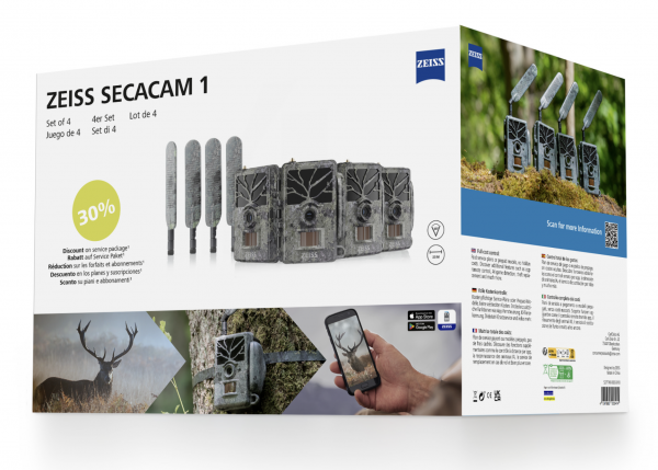 ZEISS Secacam 1 Wildkamera mit Sendefunktion 60 Grad Vierer-Bundle