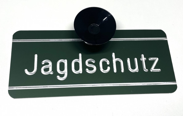 DR Gmünder Schild Jagdschutz Alu mit Sauger