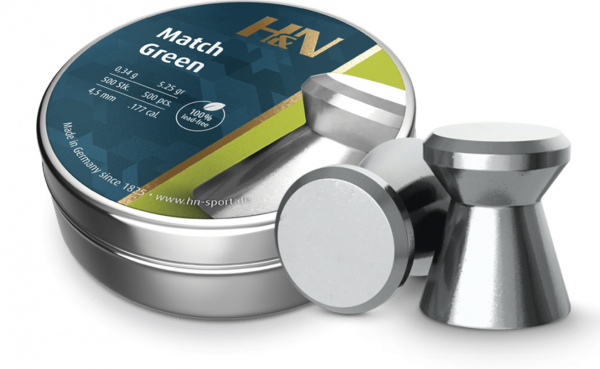 H&N Match Green 4,5mm .177cal. 0,34g 5.25gr 500Stk bleifrei