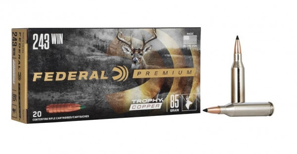 Federal Premium .243 Win Trophy Copper bleifrei 5,5g 85grs. 20 Stück