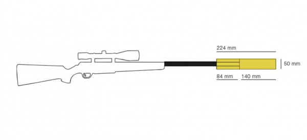 HAUSKEN 2434280 Schalldämpfer JAKT JD 224 FTi FULL TITAN Schwarz Kal. 7,85mm/.30/.300/.308 31 dB