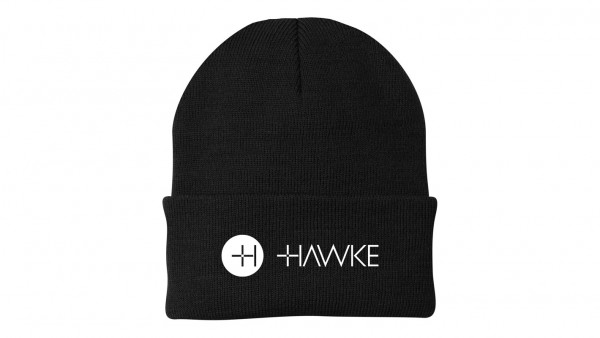 Hawke Strickmütze schwarz mit gesticktem Logo