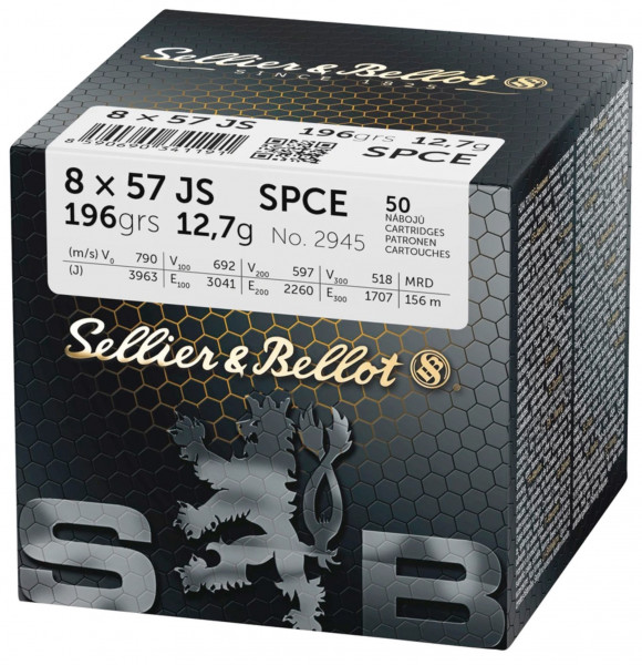 Sellier & Bellot 155487 8x57 IS Teilmantel SPCE 12,7g 196grs. 50 Stk.
