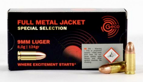 Geco 2431562 9mm LUGER VM Tombak 8,0 g 124gr Special Selection IPSC