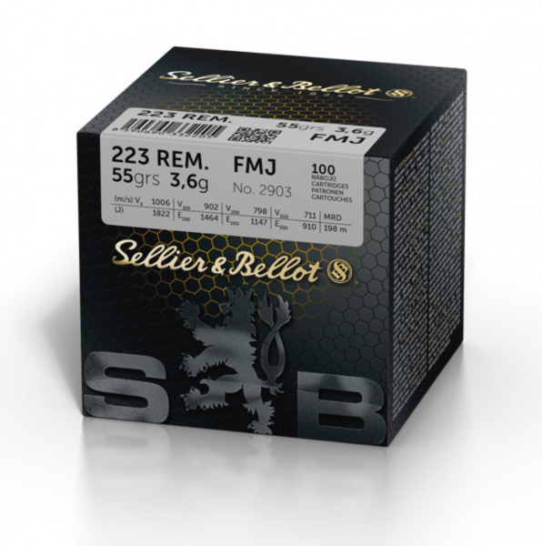 Sellier & Bellot 186962 .223 Rem. Vollmantel BT 3,6g/55grs. 100 Stk