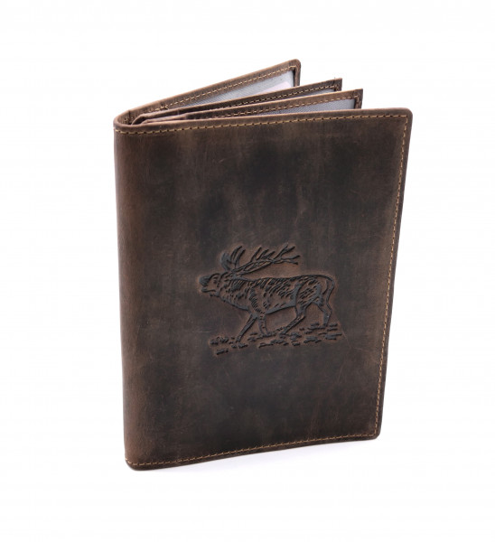 Zeiss Leder Jagdscheinmappe Ausweismappe Etui Hirsch braun