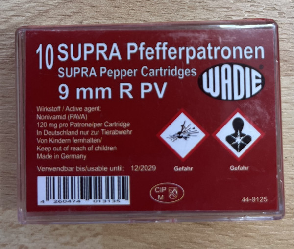 WADIE 44-9125 Pfeffermunition 9mm R PV für Revolver