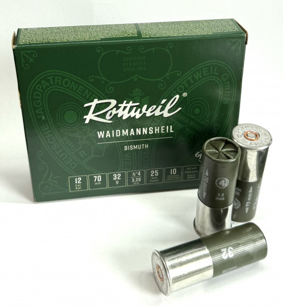 Rottweil 2431625 Schrotpatronen Bismuth 12/70 32g 3,2mm 10 Stück