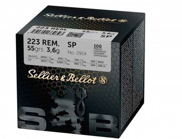 Sellier & Bellot .223 Rem. Teilmantel SP 3,6g./55grs. 100Stk