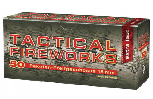 Umarex 4.1581 Tactical Fireworks 15mm Raketenpfeiffgeschosse extra Laut 50 Stück Pyrotechnik Pyro