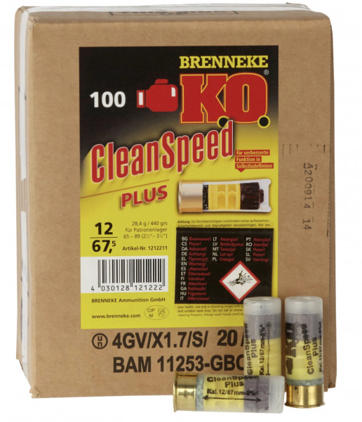Brenneke 2004958 K.O. CleanSpeed Plus für Selbstladeflinten 28,4g 12/67,5 Flintenlaufgeschoss