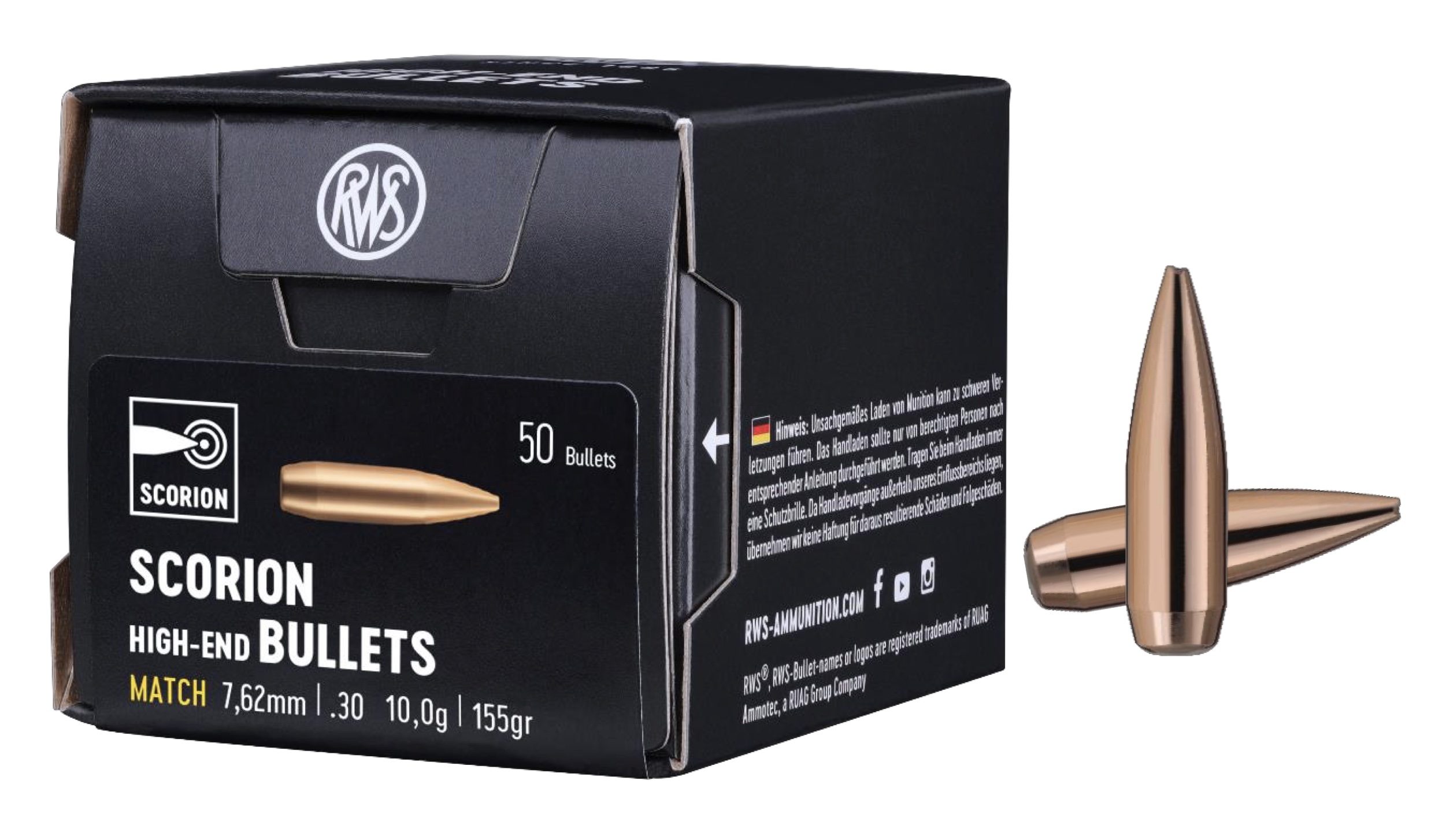 RWS 2418600 Geschosse 6,5 mm .264 Scorion HPBT- Match 8,4g 130 gr  