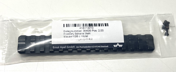 EAW 418310010 Picatinny Schiene Stahl Mauser K98 o. Wulst o. Bohrungen Diff=4,0