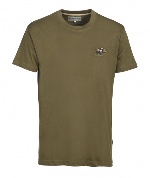 Percussion Herren Shirt T-Shirt in Größe M Kurzarm in oliv grün