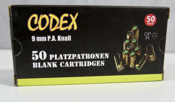 Codex Platzpatronen 9 mm P.A.Knall 50 Stk.