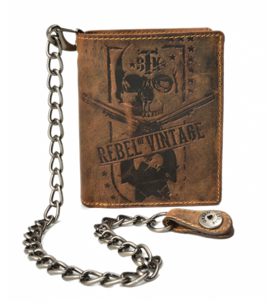 Greenburry Vintage Rebel-Skull wallet Kombibörse Leder braun 1796A-SK-25