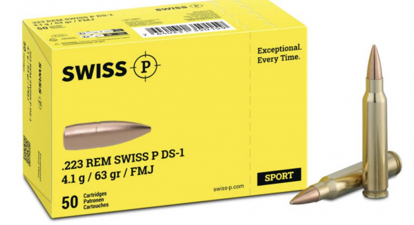 SWISS P 2434768 Büchsenpatronen .223 Rem DS-1 4,1g 63gr FMJ