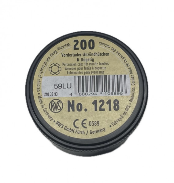 RWS 2103893 Anzündhütchen Zündhütchen Nr. 1218 Ø 5,90 6flügelig Schlaghammer